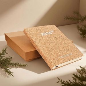 Agenda Ecológica Personalizada con Logotipo 2026, Set de Regalo al por Mayor, Cuaderno de Tapa Dura de Corcho y Posos de Café, Diario, Agenda, Día del Padre - Product Image 2