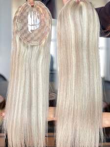 ขายส่งผมมนุษย์ผู้หญิงT Opper 5.5X6 นิ้วMonoหนังกําพร้าAlinged 16 นิ้วดิบผมSilkyตรงในสต็อก - Product Image 3