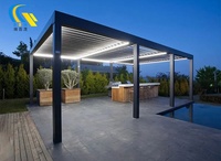 Pergola de jardin extérieure moderne de luxe avec toit à lamelles automatique en aluminium thermolaqué pour grand balcon et décorations de jardin