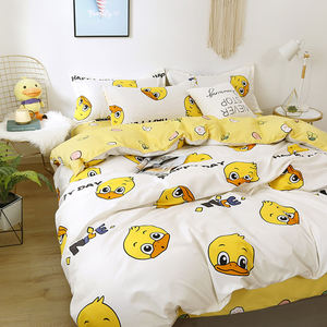 Juego de ropa de cama con estampado de pato amarillo para niños, edredón con dibujos animados, precio barato, 4 Uds. - Product Image 3