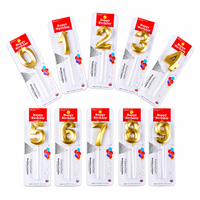 Bougies d'anniversaire numérotées de 0 à 9 en gros, décorations de gâteau scintillantes or et argent pour anniversaires, mariages et fêtes