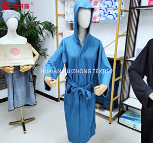 Wholesale HOT Selling air Cotton <strong>Robe</strong> Soft Breathable Spa <strong>Waffle</strong> <strong>Robes</strong> Bathrobe <strong>Hood</strong> <strong>Robes</strong> for Home - Product Image 3