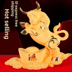 Dodici segni zodiacali Taurus ornamenti in resina eco-friendly anno bue mascotte per l'inaugurazione della casa svettante sabbia Taurus svettanti regali artigianali - Product Image 5