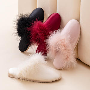 Pantuflas de Moda para Mujer, para Bodas, de Satén, Antideslizantes, Transpirables, con Peluche, para las Cuatro Estaciones - Product Image 1