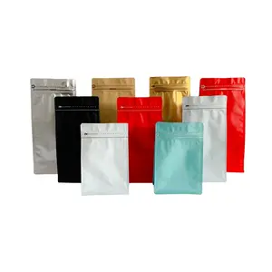 Bolsa de café con estampado personalizado, cierre hermético con válvula y cremallera, bloque plano, bolsa de embalaje de café de 100g, 250g, 500g, 1kg