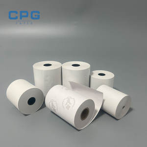 Papier thermique pour reçus, directement de l'usine, 80x60mm, 50gsm, écologique, faible poussière, impression recto verso, rouleau pour terminal de paiement par carte de crédit - Product Image 1