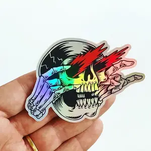 Tahan UV Laser perak pelangi 3D lembar stiker holografik bahan vinil tahan air untuk mesin cetak Label