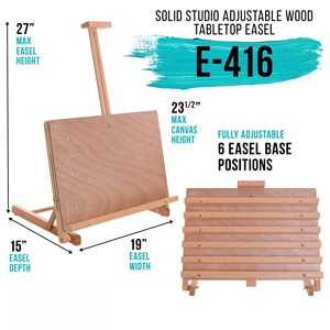 Caballete de estudio de artista de mesa ajustable de madera maciza tablero de dibujo de pintura de mesa de haya de madera resistente - Product Image 2