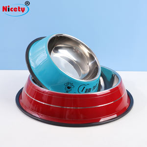 Cuencos de agua y comida de acero modernos personalizados de alta calidad, diseño sin derrames con soporte ecológico para viajes de mascotas y exteriores - Product Image 1