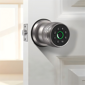 Thông minh trong nhà hợp kim nhôm Khóa vân tay bằng gỗ với bàn phím điện tử hình cầu xử lý hệ thống an ninh văn phòng khách sạn - Product Image 1
