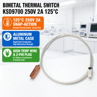 Interrupteur thermique à action rapide en aluminium, thermostat bimétallique KSD9700 2A 250V 125C pour compresseur de climatisation, échappement