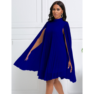 <span class=keywords><strong>Abito</strong></span> Mini Estivo da <span class=keywords><strong>Donna</strong></span> 2026 Africa con Maniche a Pipistrello, Collo Alto, in Chiffon, <span class=keywords><strong>Elegante</strong></span>, Plissettato, con Mantella a Sbuffo, Linea ad A - Product Image 3