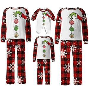 Pyjamas de Noël assortis pour la famille, imprimé de dessins animés mignons, design personnalisé, combinaison de pyjama pour la maison, <span class=keywords><strong>ensemble</strong></span> pour la famille - Product Image 1