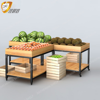 Supermarkt Houten Groente Fruit Display Planken Lichte Supermarktuitrusting