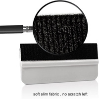 Raclette blanche à 4 faces avec bord en feutre noir pour l'élimination des bulles et le nettoyage des films de protection PPF pour l'habillage automobile - Vente en gros
