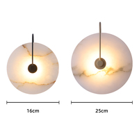 Applique murale ZeroUNO en albâtre, ronde, en marbre d'albâtre espagnol naturel, lampe murale intérieure en marbre pour la maison, l'hôtel, la chambre à coucher, style minimaliste