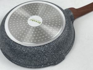 Batterie de cuisine antiadhésive moderne de luxe OEM de 3 pièces poêle à frire 24/26/28 cm fond d'induction pots en céramique métalliques personnalisés pour la maison - Product Image 5