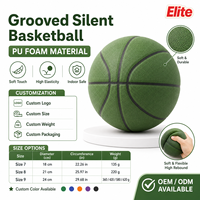 Ballon de basketball silencieux rainuré en mousse PU, doux au toucher, haute élasticité, sûr pour l'intérieur, logo personnalisé, taille, poids, couleur, OEM, ODM