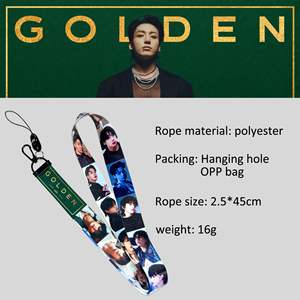 卸売<span class=keywords><strong>KPOP</strong></span>アイドルグループ防弾少年団JUNGKOOK GOLDENJK電話ストラップネックストラップ - Product Image 4