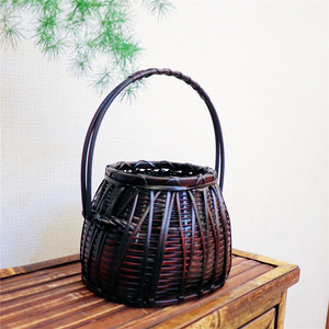 Handmade Bamboo Woven Flower Basket 24x15 Cm Natural Decorative Vase For Home Decoration - Product Image 3