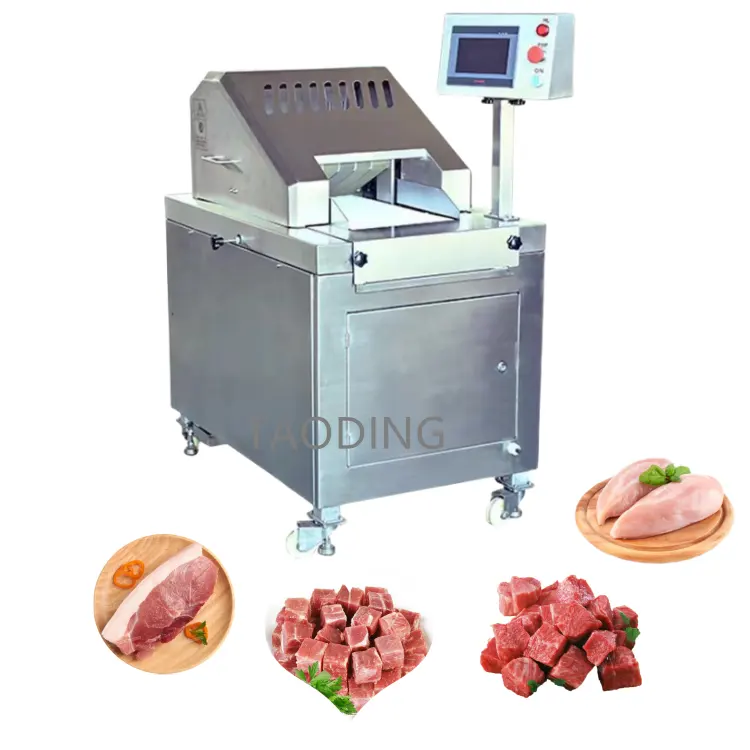Machine de découpe d'os de viande CNC automatique Bloc de poulet congelé Coupe-cube de viande de boeuf Machine à découper la viande de porc multifonctionnelle