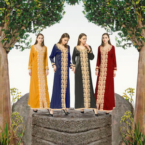 ชุดเดรสลำลองสำหรับสตรีมุสลิม YSMARKET ชุดอับบายะแบบยาวทรงหลวม ผ้าสแปนเด็กซ์ อินเดียและปากีสถาน รุ่น E401 - Product Image 3