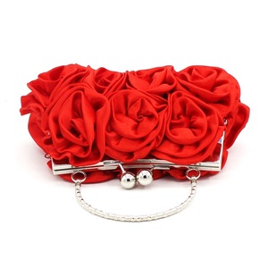 Women Evening Clutch Bag Floral Satin <strong>Small</strong> <strong>Purses</strong> With Detachable Strap for Wedding, Party, Prom - Product Image 3