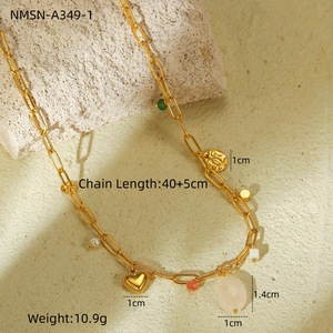 Mode réglable dames 18k pierre naturelle perlée collier de perles chaîne lien collier pour les femmes - Product Image 6