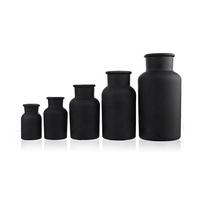 30ml 60ml 125ml 250ml 500ml verre noir brillant mat, bouteille de réactif de laboratoire de pharmacie, pot d'apothicaire avec bouchon en verre
