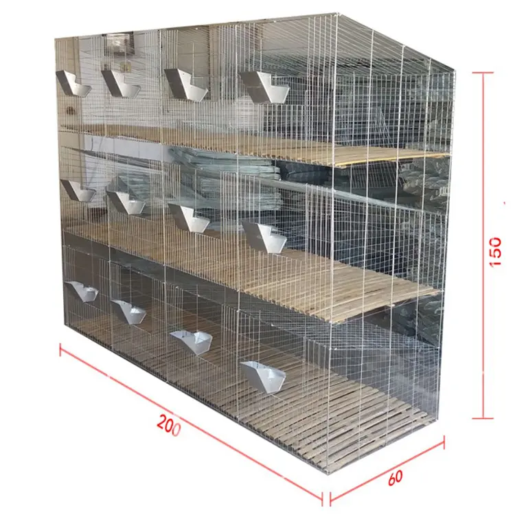 Jaula de conejo para cría de conejos, jaula comercial de 3 niveles, 12 células, 24 celdas, alta calidad, precio de fábrica