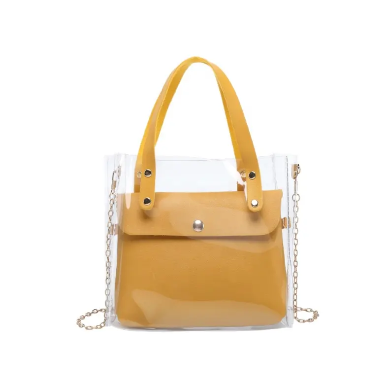 2021 новый дизайн лучшего качества роскошная сумка из прозрачного ПВХ Желейная маленькая сумка на плечо женские сумки через плечо с цепочкой
