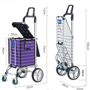 Jielai รถเข็นช็อปปิ้ง360องศา, รถเข็นบันได Climber ยูทิลิตี้รถเข็นพับได้ง่าย - Product Image 1