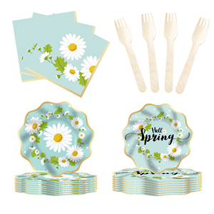 Platos de Papel Florales DAMAI, Platos Desechables con Diseño Floral para Fiestas, Bodas, Despedidas de Soltera, Cumpleaños, Fiestas de Té - Product Image 4