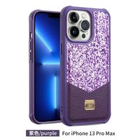 Coque de téléphone en cuir pailleté de marque à la mode pour iPhone 11 12 13 14 Pro Max Mini Xs Xr SE 7 8 Plus coque de Protection Anti-chute