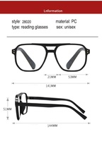 Lunettes de lecture rétro en gros à double pont, HD, anti-lumière bleue, anti-fatigue, ultra-légères et très esthétiques