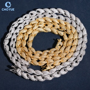 Cadena de Cuerda con Moissanita, Cadena Cubana de 8mm, Collar Chapado en Rodio, Plata Sólida 925, Joyería Hiphop Iced Out - Product Image 4