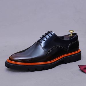 Chaussures habillées de luxe originales pour hommes en cuir véritable, pour mariage, bureau, soirée, avec semelle intérieure amovible, respirantes et confortables, bout carré - Product Image 3