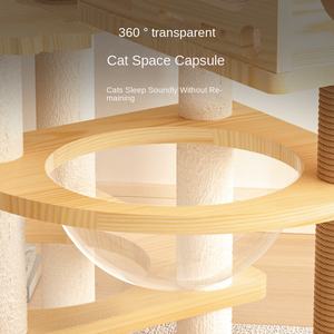 Tour d'arbre à <span class=keywords><strong>chat</strong></span> moderne 1 pièce en fer forgé Jouets en forme d'arbre en bois Sisal naturel Maison à gratter Condo Grand arbre à <span class=keywords><strong>chat</strong></span> du Maine - Product Image 4