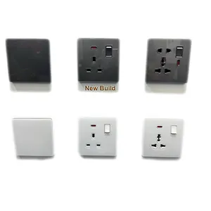 HOT selling Brushed Stainless Steel 13A UK Standard Wall Switch Socket With Electrical Socket Light Switch