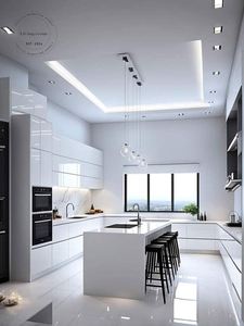 Shaker moderne blanc armoire de cuisine personnalisé modulaire paquet plat meubles pour nouvelle maison conçu pour les constructeurs - Product Image 2