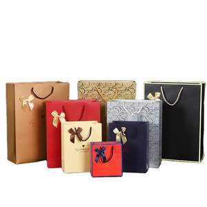 High-end Recycled <b>Materials</b> Fashion Custom Design Printed Wine Paper Bag with Handle Matt Lamination Gift <b>Packaging</b> - Product Image 4