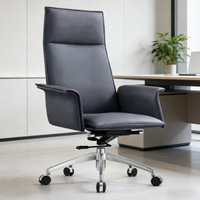Chaise de bureau exécutive en cuir réglable, simple, moderne, confortable et élégante, avec dossier haut, pour salles de réunion