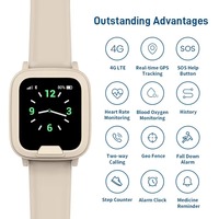 Montre SOS pour personnes âgées, détection de chute, suivi GPS 4G LTE, moniteur de fréquence cardiaque, montre connectée, vente en gros pour seniors