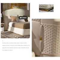 Neues Design Modernes Luxus-Villa-Lederbett mit Nachttisch Doppelbett Kingsize Luxus-Kingsize-Schlafzimmer-Set Möbel Kingsize-Bettgestell
