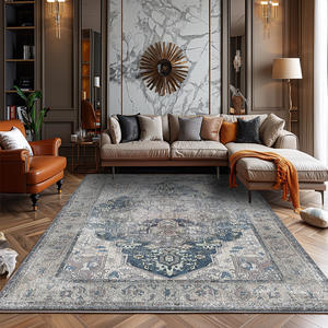 Tapis Abstrait Pliable en Imitation Cachemire Lavé Style Rétro Américain Marocain pour Salon, Table Basse et Chambre à Coucher - Product Image 4