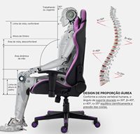 Chaise de jeu E-sports Anji Factory, dossier haut inclinable, appui-tête, hauteur réglable, chaise de jeu violette