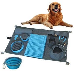 Interactive Dog Scenting Mat Blue Rectangle Indoor Training Toy For Pet Food Hiding And Smelling <b>Game</b> - Product Image 3