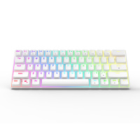 Keyboard Gaming Mekanik Mini Custom 60% Hotswap dengan Switch Biru dan Lampu Latar LED 61 Tombol untuk Windows