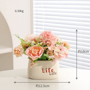 Trang trí nội thất, mini thường xanh nhân tạo mọng nước nhỏ chậu cây - Product Image 3