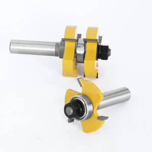 Ensemble d'embouts de routeur en forme de T 45 degrés Tenon Joint outil tige langue et <span class=keywords><strong>rainure</strong></span> <span class=keywords><strong>fraise</strong></span> à bois pour un usinage facile - Product Image 5